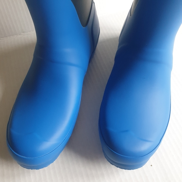Hunter Wm's Original Tall Wellington Shadow Print Rainboots Grey, Bucket Blue  7 - Picture 15 of 16